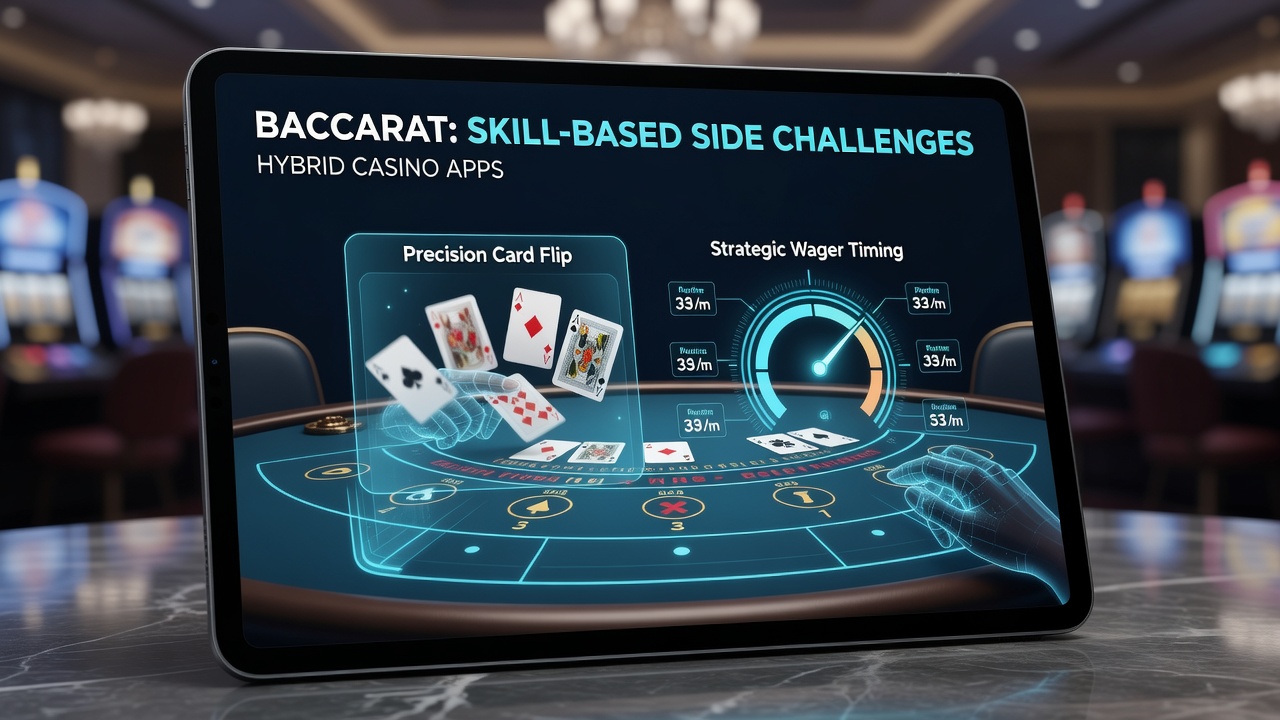 Players engaging with skill challenges on a mobile baccarat app during live dealer session