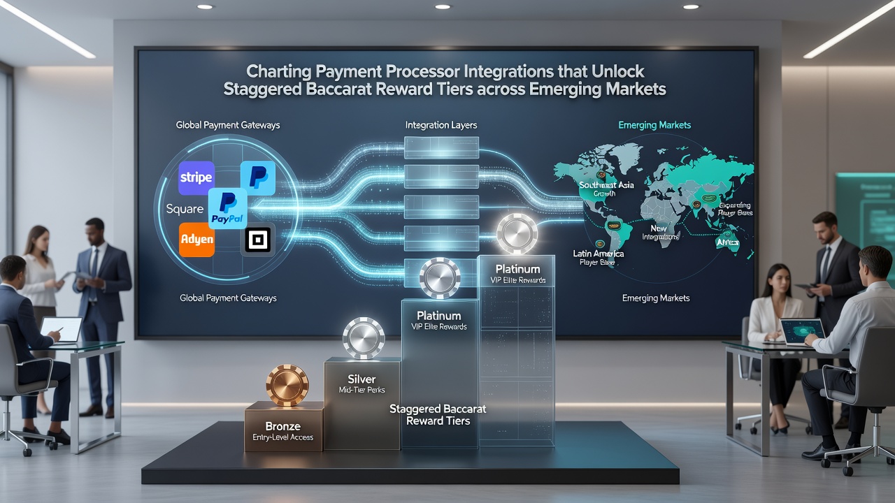Chart showing payment integrations and baccarat reward tier progression in emerging markets