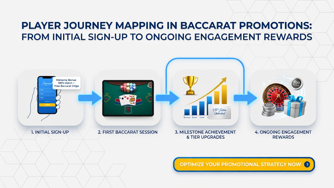 Diagram showing mid-journey baccarat promotion mapping and reward escalation